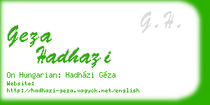 geza hadhazi business card